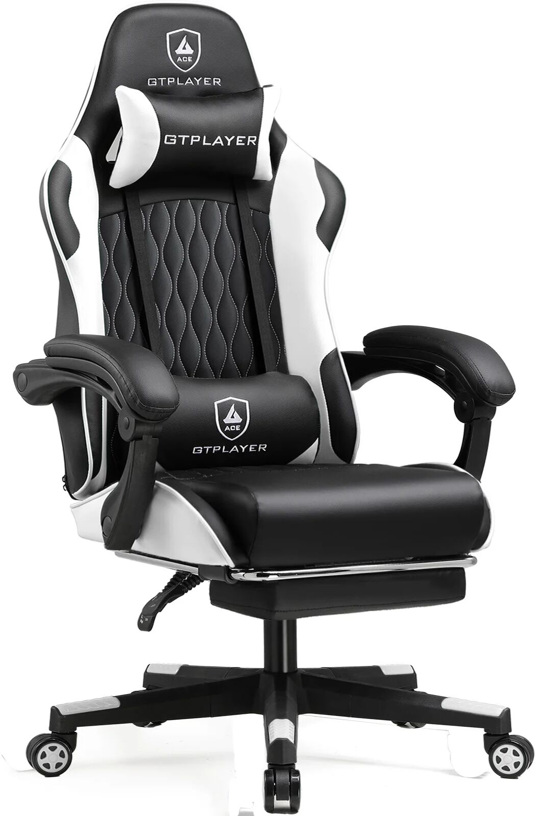 GTPLAYER Gaming Stuhl, Gamer Stuhl, Ergonomischer Bürostuhl mit Fußstütze Verstellbare Lenden und Kopfkissen, Gaming Chair