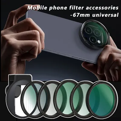 Universal mit Clip 67mm Telefon Filter Objektiv Kit Kamera Objektiv CPL Vnd Star Black Mist Filter für Samsung iPhone Huawei Smartphones