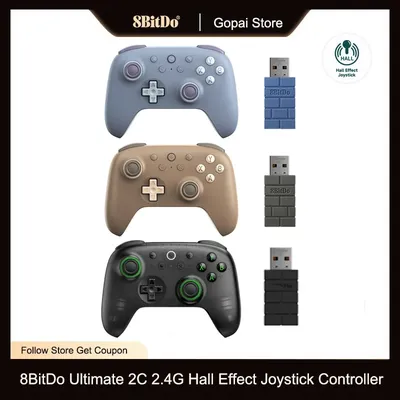 8BitDo Ultimate 2C Wireless Gaming Controller Hall-Effekt-Joystick für PC, Windows 10, 11, Steam Deck, Raspberry Pi, Android