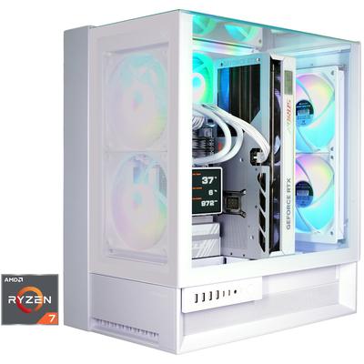 COUGAR Gaming-PC "OmnyX WT 8126 AMD Ryzen 7 9850X3D 32GB DDR5 2TB SSD RTX 5090", weiß, Microsoft Windows 11 Home (64 Bit), 32 GB RAM 2.000 GB SSD, Desktop-PCs, Windows 11, DDR5 RAM, Wasserkühlung