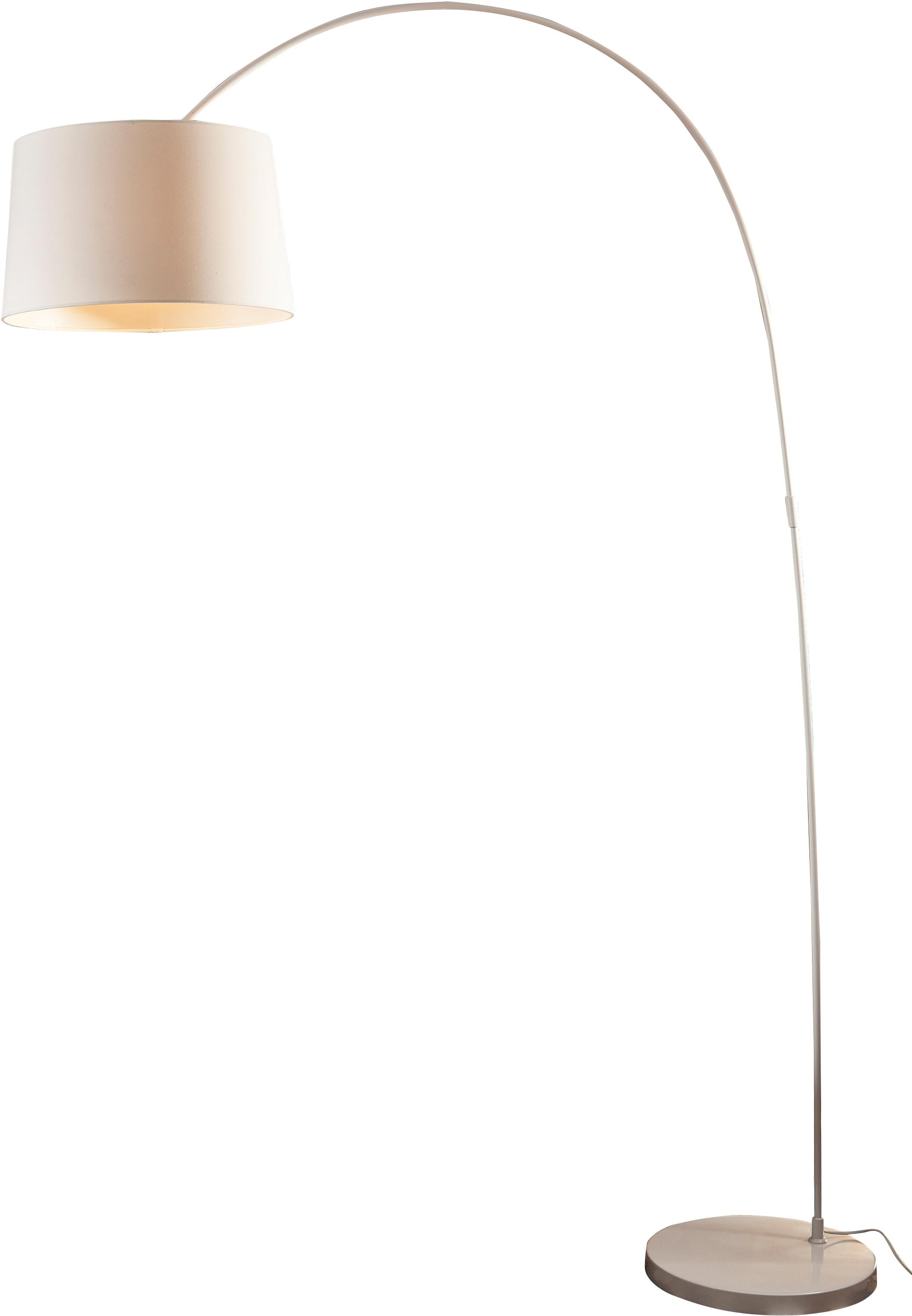 SALESFEVER Bogenlampe "Valdis", weiß (weiß, chromfarben), 1, Ø 40cm H: 205cm, 1 Stk., Leuchten, mit Dimmschalter, echter Marmorfuß, Bogenlampe