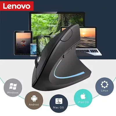 Lenovo Kabellose Vertikale Maus Wiederaufladbar Personalisierter Seitengriff Ergonomische Bluetooth 2.4G Leise Gaming PC Computer-Maus