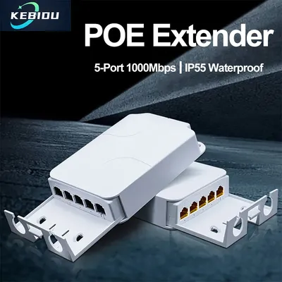 5-Port POE Extender Repeater 100/1000 Mbit/s Indoor Outdoor Netzwerk Switcher IP55 Wasserdicht VLAN 44-57 V für POE Kamera Wierless AP