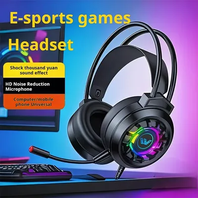 Gaming Headset Wired 7,1 Kanal Noise Cancelling Multifunktionale Surround Sound Kopfhörer Over-Ear Für Computer Laptop USB