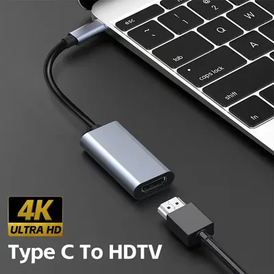 4K Adapter USB 3.1 Stecker auf HDMI Buchse Konverterkabel Typ C auf HDTV Konverter für Laptop Tablet MacBook Pro Air Chromebook