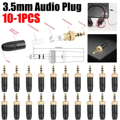 3,5mm Audiostecker mit M6 für Sony UWP-D21 UWP-D22 Innengewinde-Kopfhörer-Audiostecker Ersatzstecker für Sennheiser Mikrofon
