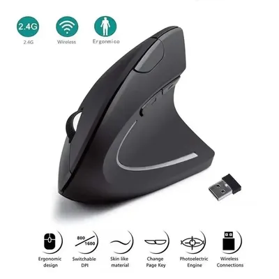 Drahtlose Bluetooth Vertikale Maus Ergonomische Gaming Maus 1600DPI 2,4G Optische Handgelenk Gesunde Maus Für Laptop PC Computer Desktop