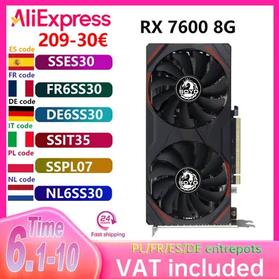 SOYO AMD Radeon RX7600 8 GB Gaming-Grafikkarte GDDR6-Speicher 128 Bit PCIEx16 3.0 für Desktop-Computer-Grafikkarten RX 7600