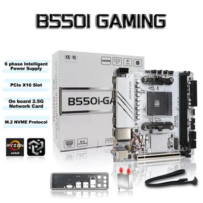 Jingyue B550i GAMING Mini ITX Motherboard DDR4 Speicher Unterstützung AM4 Ryzen 5600GT/5600/5700X PCIe 4.0 Dual M.2 WiFi 6 Gaming PC