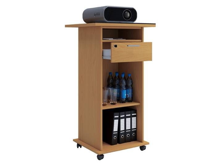 Wohnzimmertisch VCM Tisch Möbel Wagen Beamer Projektor Rollen Neta , braun (buche), B:60cm T:50cm, Sideboards, TVRack