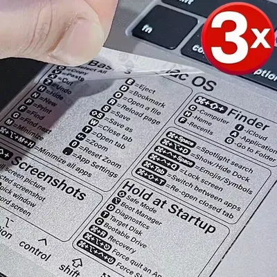 Referenz-Tastaturkürzel-Aufkleber, selbstklebend für PC, Laptop, Desktop-Shortcut-Aufkleber für Apple Mac, Chromebook, Fenster, Photoshop