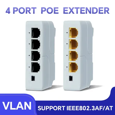4 Port 1000/802,3 m Poe Extender Gigabit Netzwerk Switch Repeater ieee802.3af/at Plug & Play für Poe Switch NVR IP Kamera ap