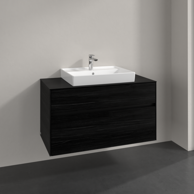 Villeroy und Boch Collaro Waschtischunterschrank C01900AB 100x54,8x50cm, Waschtisch mittig, black oak