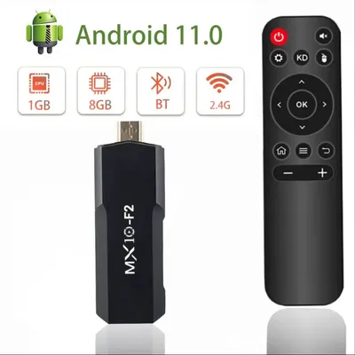 TV-Stick MX10 F2 Allwinner RK3228A Quad-Core ARM Mali-400 MP2 BT4.0 TV-Box Android Infrarot-Fernbedienung 4k TV-Stick