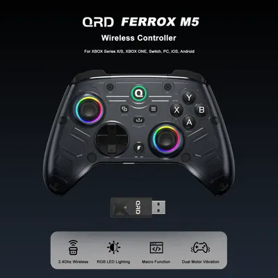 QRD FERROX M5 2,4 GHz Xbox Gaming Controller Wireless Gamepad für Xbox Series X/Xbox Series S/Xbox One mit Hall-Effekt-Joystick
