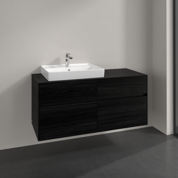 Villeroy und Boch Collaro Waschtischunterschrank C08200AB 120x54,8x50cm, Waschtisch links, black oak
