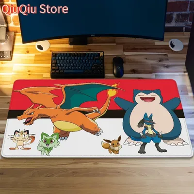 Pokemon Gaming Laptop Pad auf dem Tisch rutschfeste Matte Computer Maus Matten Pc Gamer Deskmat Mausepad Mousepad Zubehör Tastatur
