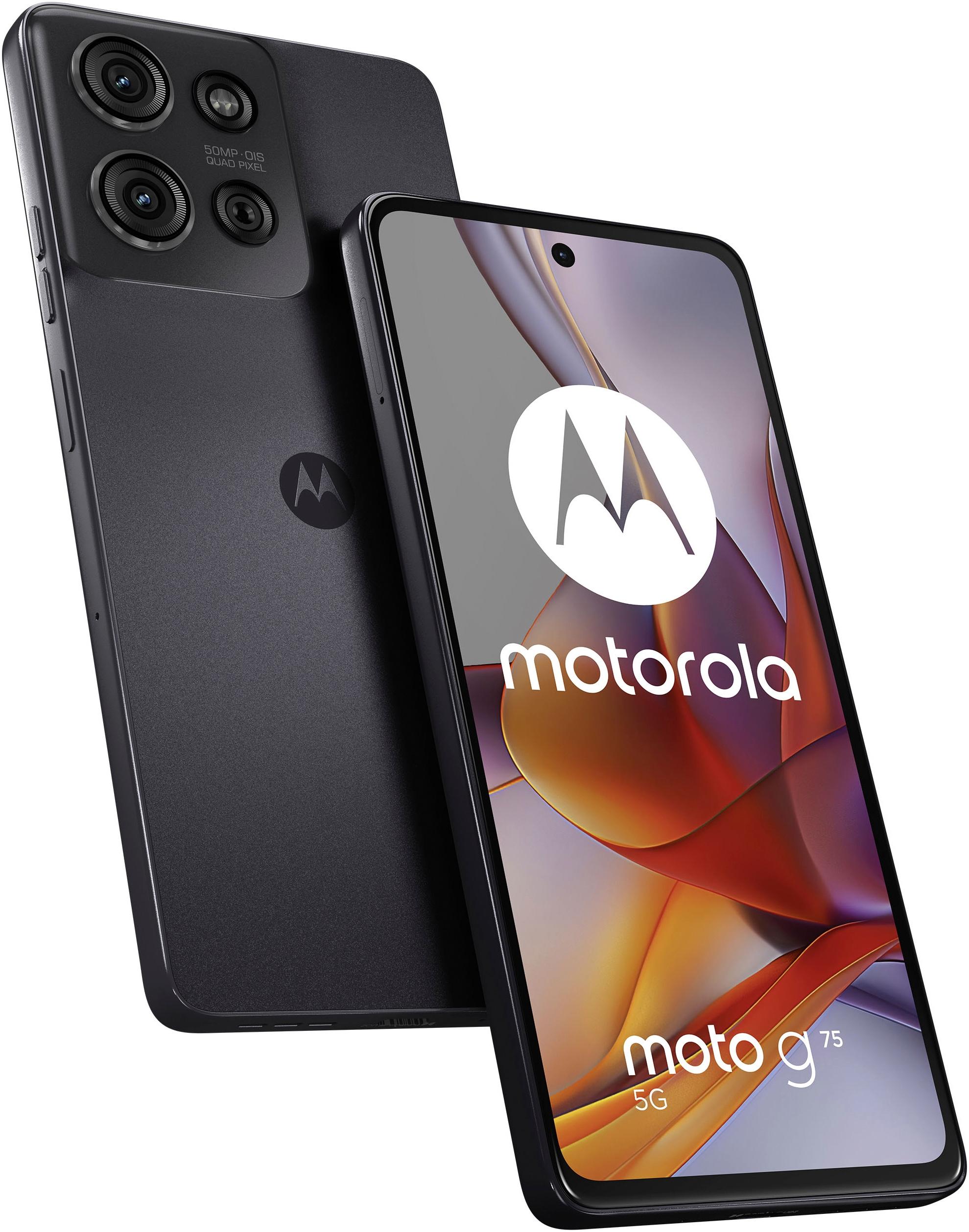 MOTOROLA Smartphone "moto G75 5G", Energieeffizienz: B (A-G), grau (anthrazit), 128 GB, Mobiltelefone