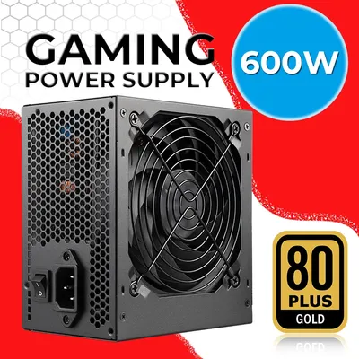 600W ATX Netzteil 80PLUS Gold PC Netzteil Nicht modular 90V-265V 20+4PIN 120mm Ultra-Leise für Desktop-Computer Server Gaming PC