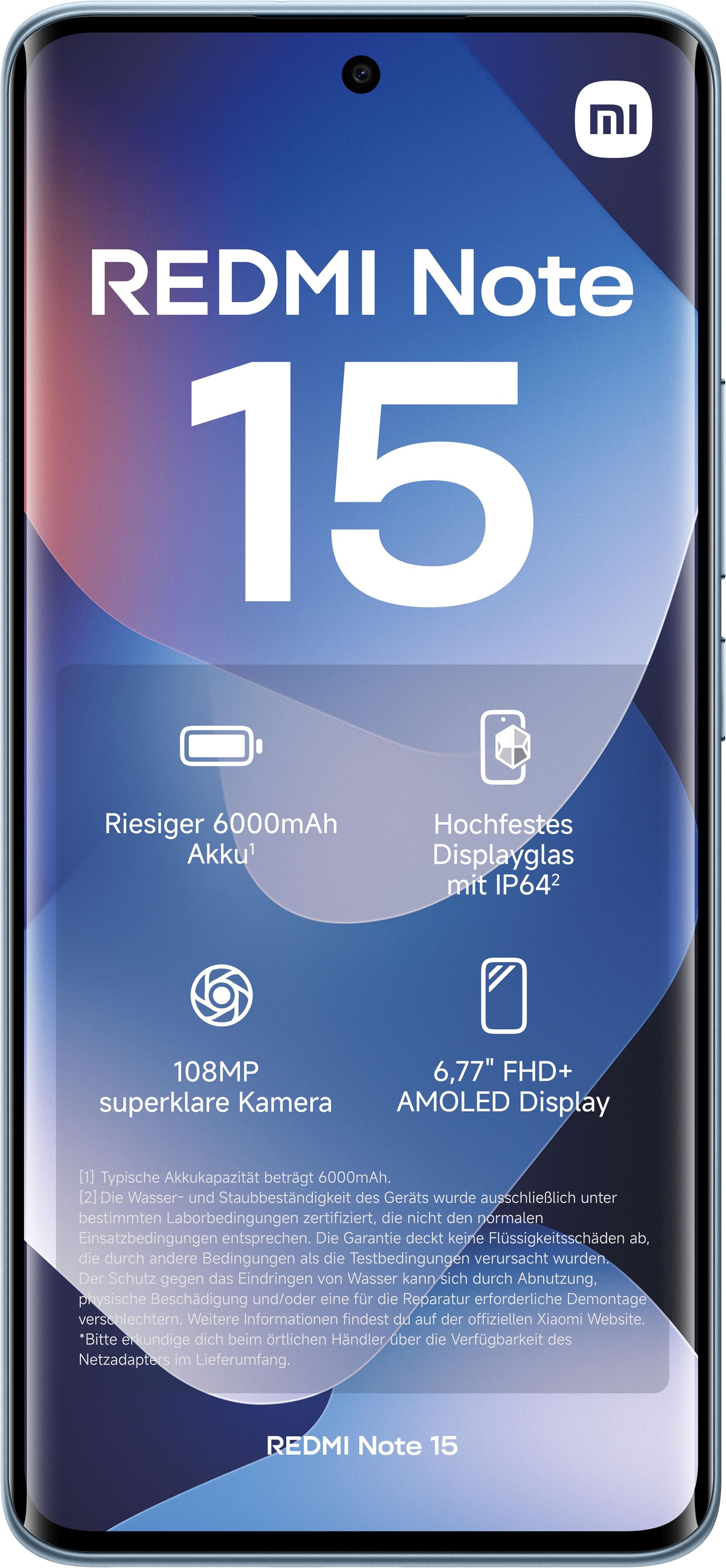 XIAOMI Smartphone "Redmi Note 15 6+128", Energieeffizienz: B (A-G), glacier blau, 128 GB, Mobiltelefone