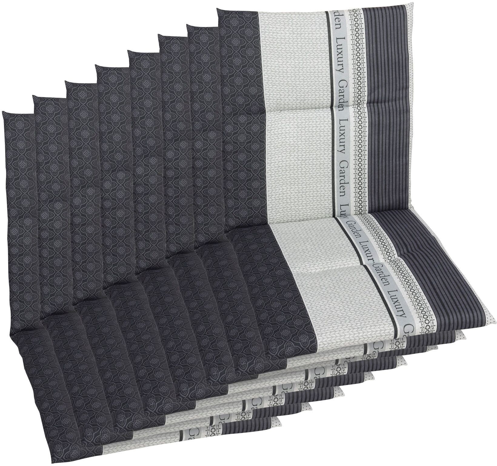 Sesselauflage GO-DE "Amalfi", grau, B:48cm H:4cm T:108cm, Baumwolle, Polyester, Polyurethan, Polsterauflagen, 108x48 cm