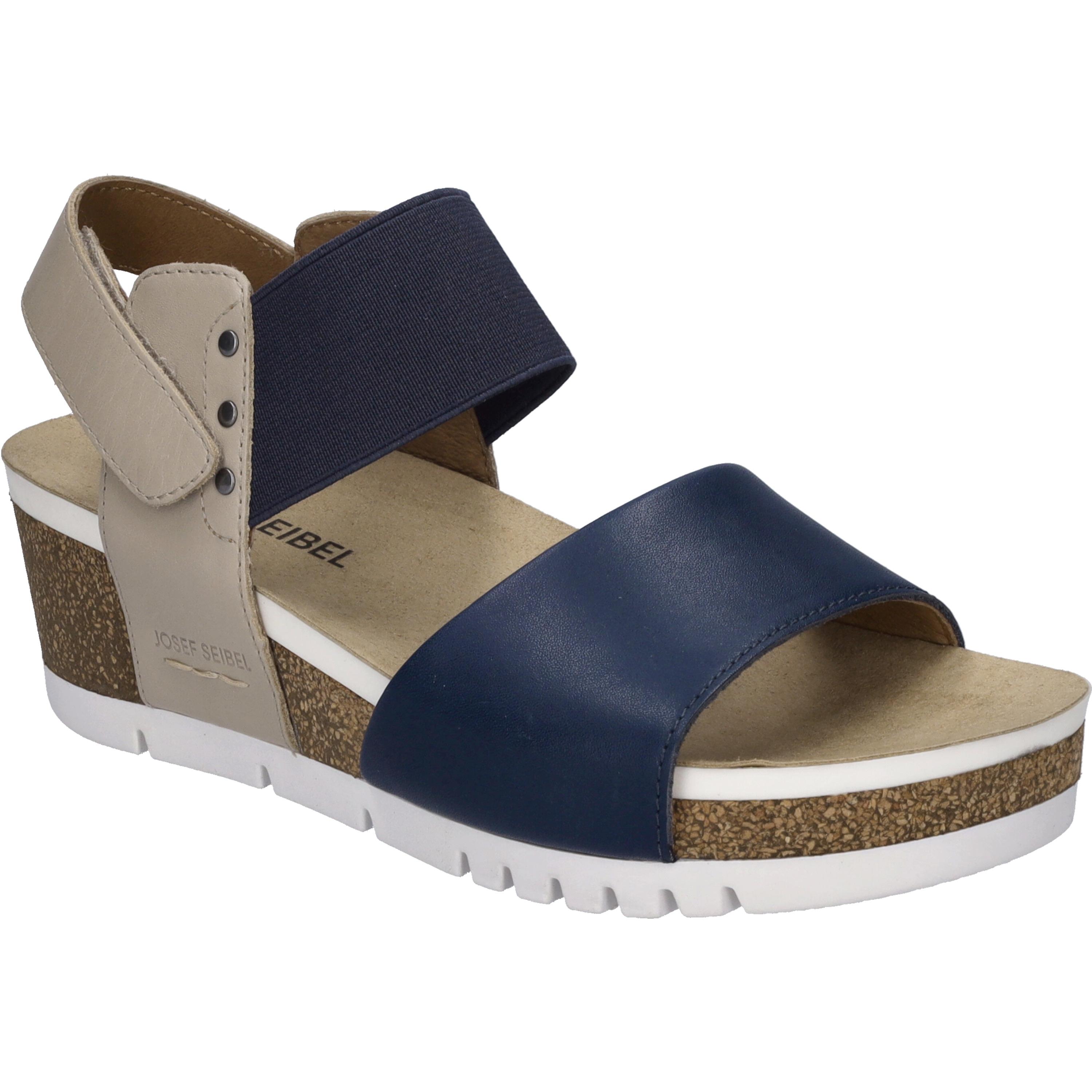 Sandale JOSEF SEIBEL "Quinn 09, ocean-kombi", Damen, Gr. 41, blau (ocean, kombi), Obermaterial: 100% Rindsleder Leather cow., Schuhe Sandale