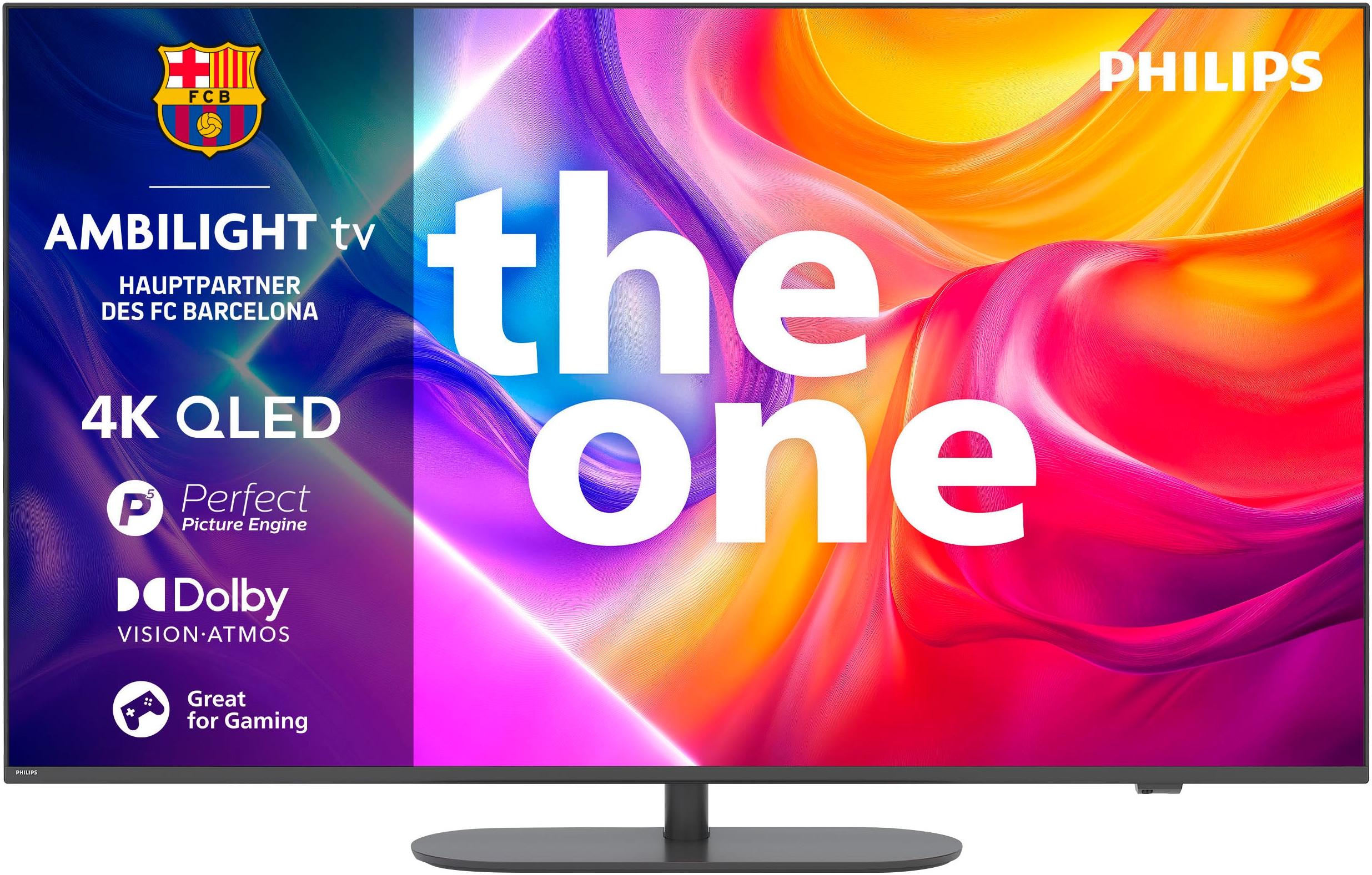 PHILIPS QLED-Fernseher "65PUS9000/12", Energieeffizienz: E (A-G), grau, 65, Fernseher, Ambilight, P5 Picture Engine, Dolby Vision, Dolby Atmos, Gaming, Alexa