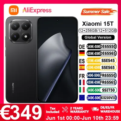 Globale Version Xiaomi 15T Smartphone 6,83 Zoll 67W HyperCharge 5500mAh 120Hz Display MediaTek Dimensity 8400-Ultra Leica Summilux optisches Objektiv Light Fusion 800 Außergewöhnlich hohe Dynamik HDR10+ über mehrere Brennweiten Lebendige Farben und...