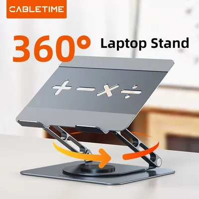 CABLETIME Laptop-Ständer 360 ° Drehbarer, faltbarer vertikaler iPad-Ständer aus Aluminium für Dell Lenovo Gaming Laptop