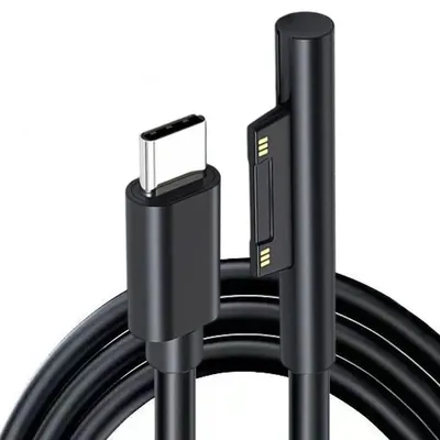 15V PD Ladekabel für Microsoft Surface Pro 3/4/5/6/7/7+/X Book 1/2 Go 1/2/3 Laptop 1/2/3/4 USB-C Buchse Adapter