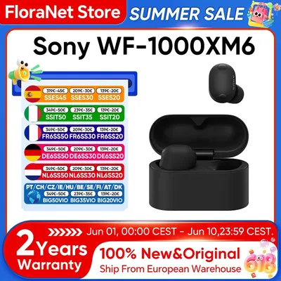 Neue Sony WF-1000XM6 True Wireless Noise Cancelling-Ohrhörer, Bluetooth-Kopfhörer, hochauflösendes Audio, Ldac, 24-Stunden-Abspielzeit, Ipx4 Multipoint Connect