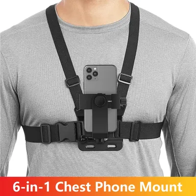 6-in-1 Brustgurt Halterung Telefon Clip Halter für iPhone Samsung Huawei Smartphones GoPro SJCAM AKASO Insta360 Osmo Action Kamera