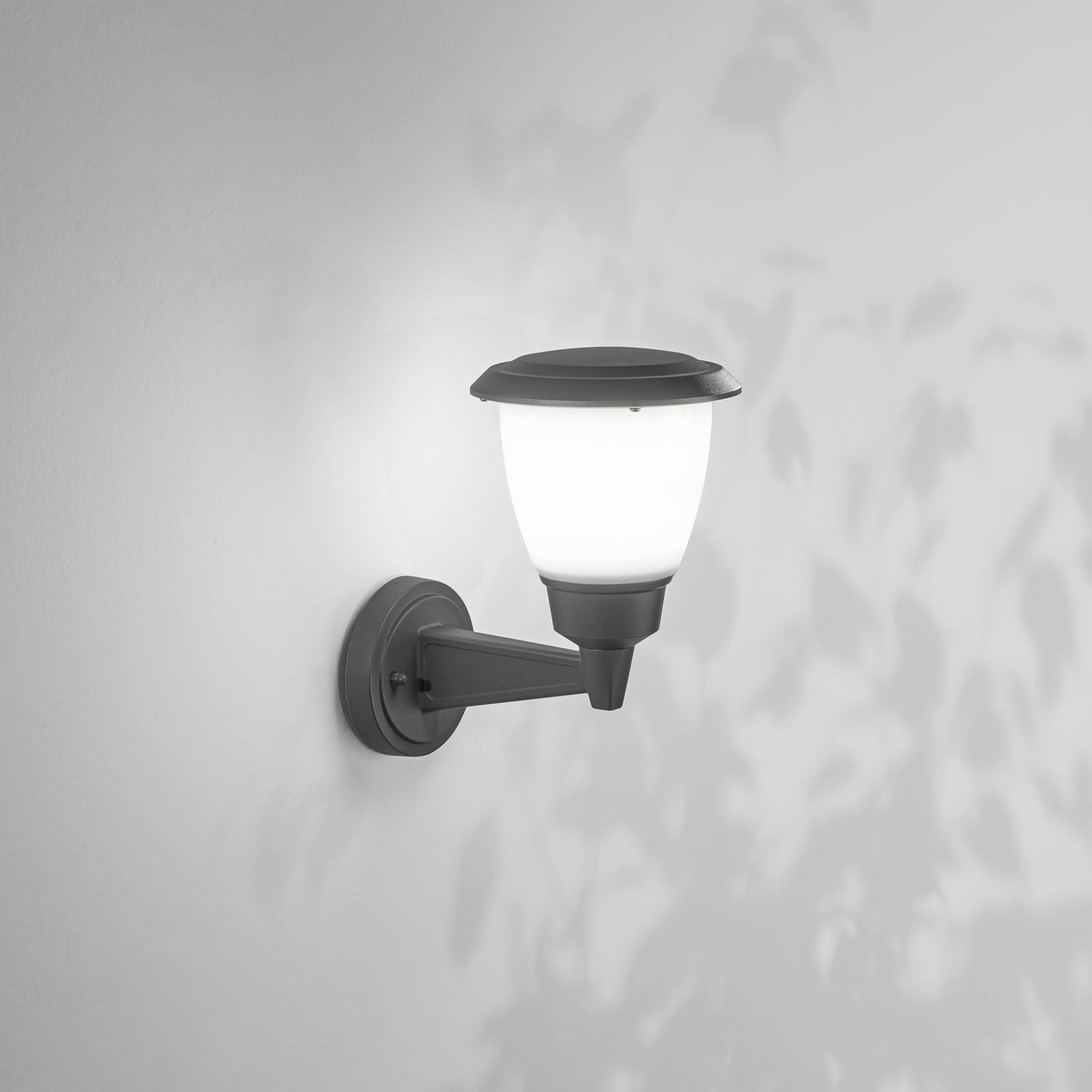 Fabas Luce Außenwandleuchte Thiago, dimmbar, schwarz, Aluminium, Modern, Wandleuchte außen
