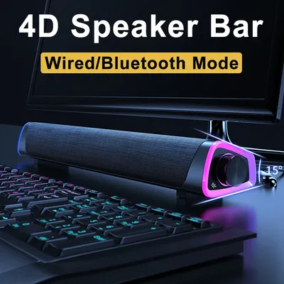 4D-Lautsprecherleiste Stereo-Sound Subwoofer Bluetooth-Lautsprecher für Macbook Laptop Notebook PC Musikplayer 3,5mm Soundbar Lautsprecher