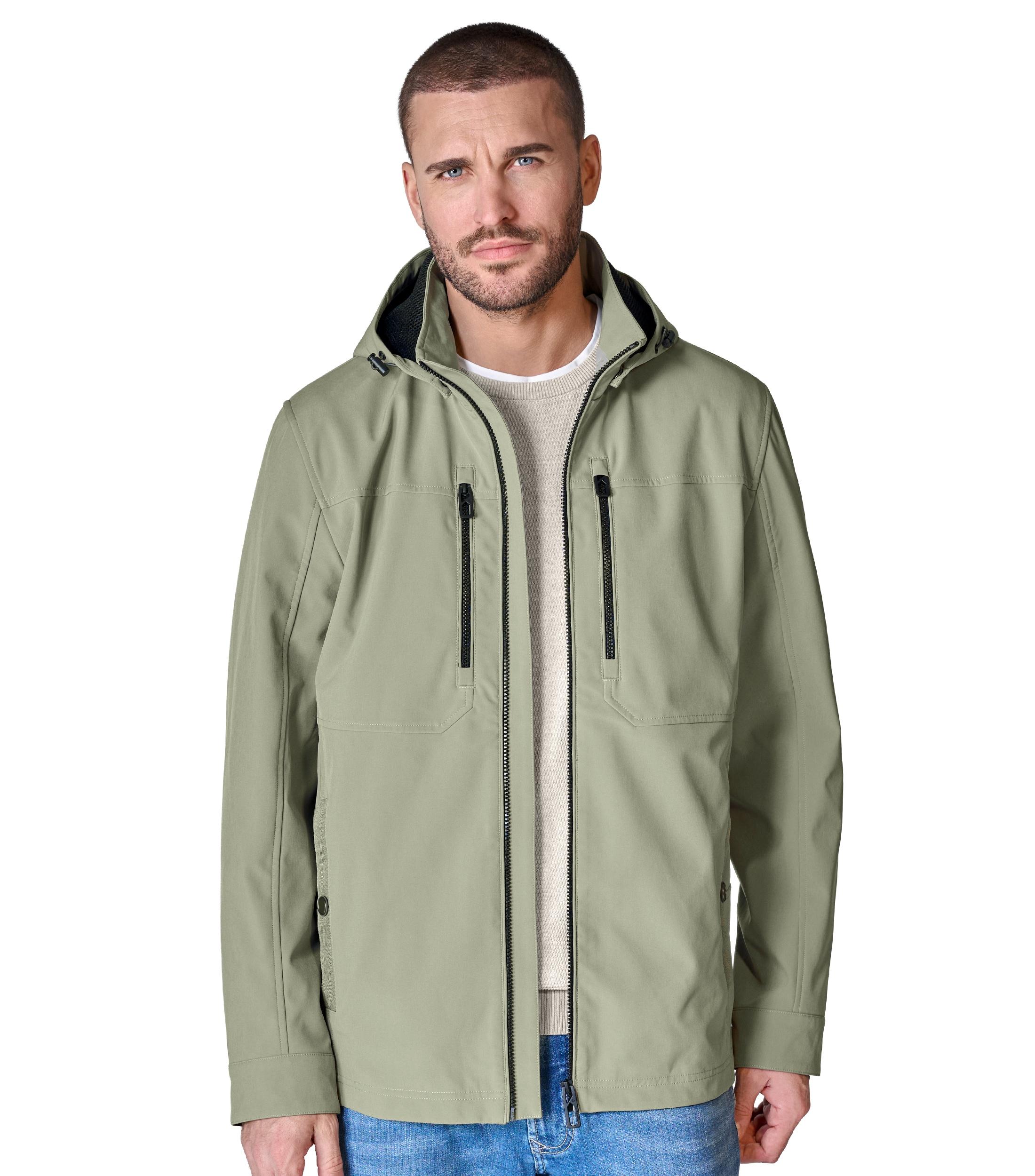 Softshelljacke CASAMODA "CASAMODA Softshelljacke uni", Herren, Gr. XL, hellgrün, 92% Polyester, 8% Elasthan, Jacken Softshelljacke