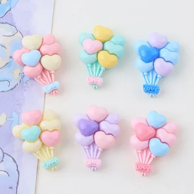 10Pcs Neue Nette Harz 18*24mm Mini Cartoon Ballon Serie Flache Rückseite Maniküre Teile Verzierungen Für Haar bögen Zubehör