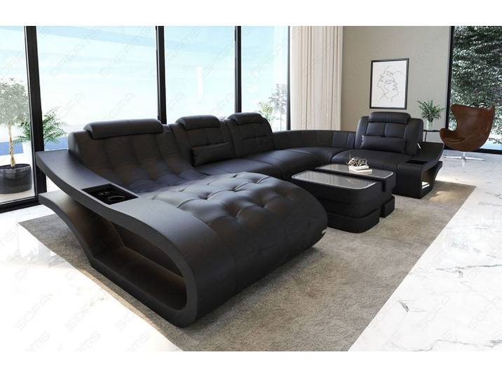 Leder Wohnlandschaft Elegante U-Form