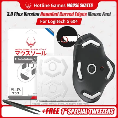 2 Sets Hotline Games 3.0 Plus abgerundete gebogene Kanten Mausfüße Skates für Logitech G604 Gaming Mausfüße Pad Ersatz