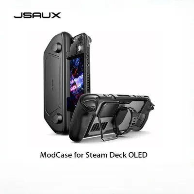 JSAUX ModCase für Steam Deck OLED-Gehäuse, stoßdämpfendes Anti-Drop-Modularisierungs-Gaming-Zubehör mit abnehmbarer Frontschale