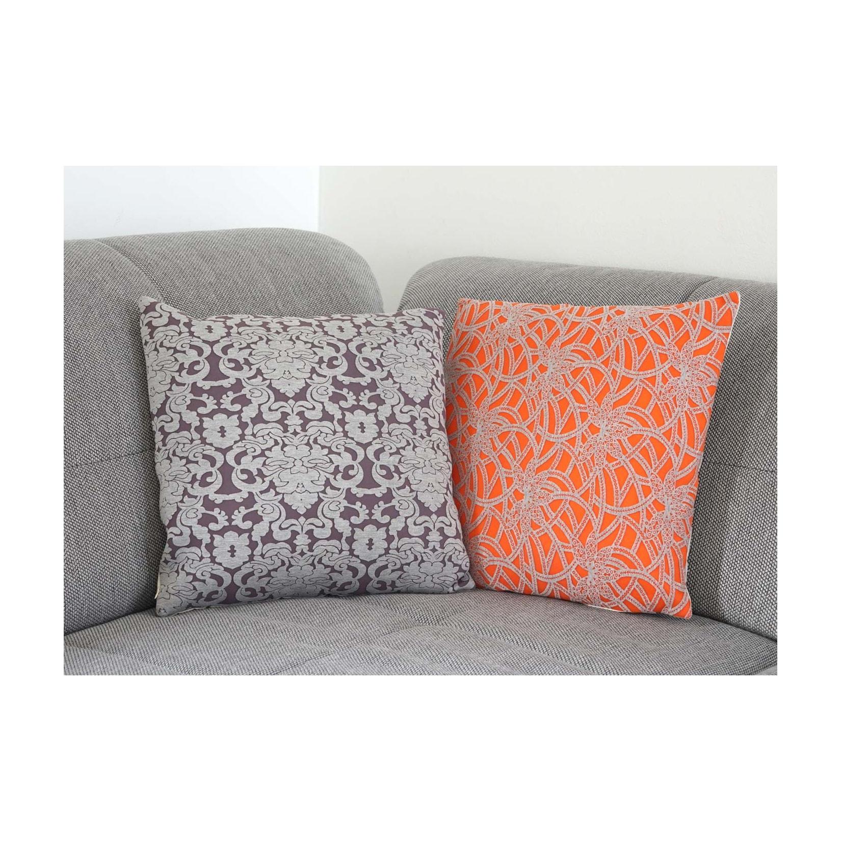 2er Set Zierkissen Barock + Blumen, Sofakissen Deko-Kissen mit Füllung 45x45cm