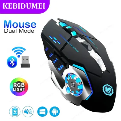 Bluetooth 5.2 Maus RGB Gaming Maus 2,4 G Drahtlose Maus Wiederaufladbare Stille Maus 3600 DPI Maus Mäuse für Macbook Laptop Tablet
