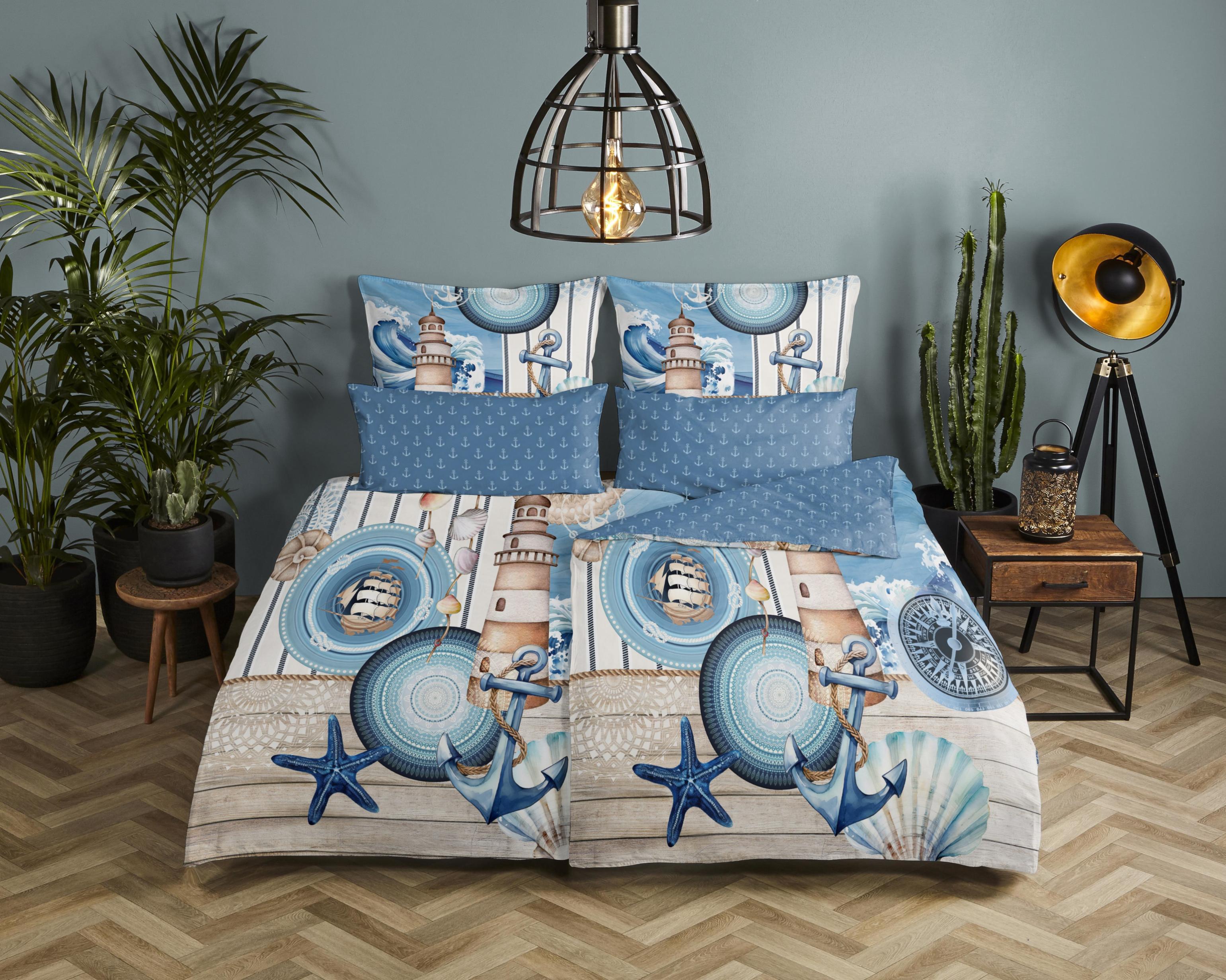 Kissenhülle HIP "Aldiana", blau, B:40cm L:80cm, Baumwolle, Baumwolle, Satin, Kissenbezüge, Kissenhülle, 100% Baumwolle/ Satin