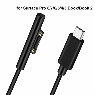 15V 3A Typ C Netzteil Ladegerät Adapter USB C PD Ladekabel für Microsoft Surface Pro 8/7/6/5/4/3 Laptop Buch 3/2/1 GO