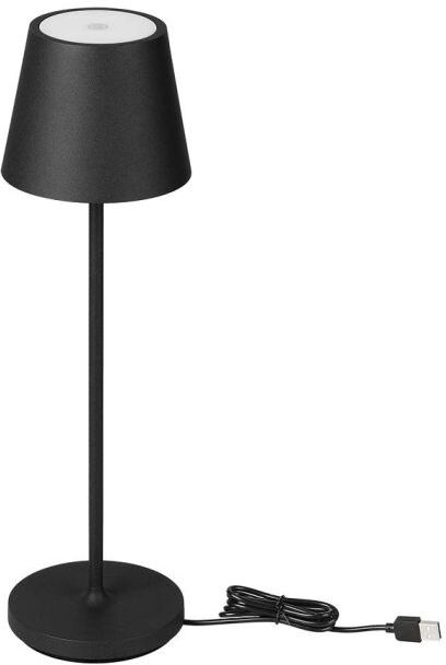 V-Tac Vt-7522 Led-Tischleuchte 2 W Warmweiß 3000 K Mit 4400 Ma Akku, Kabelloses Laden, Ein/aus-Taste, Dimmbar, Touch-Farbe, Schwarz, Ip54 – Sku 7652