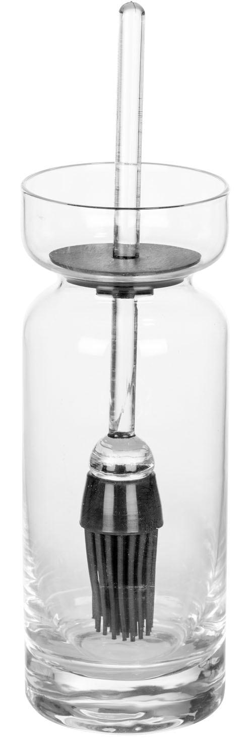 Marinadenpinsel WENKO "Modell Marta", transparent, T:6cm, Glas, Silikon, Lebensmittelpinsel, Marinadenglas mit Silikonpinsel, ideal beim Kochen & am Grill