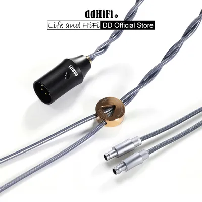 DD ddHiFi BC150XLR Ausgeglichenes silbernes Kopfhörer-Upgrade-Kabel mit Abschirmschicht für Audio-Technica HiFiman Sennheiser Focal usw