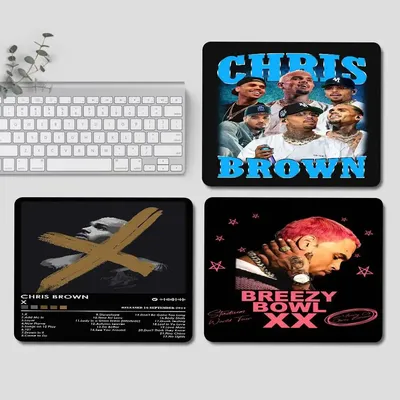 Chris Brown Rapper Breezy Vintage Kleines Mauspad Gaming Laptop Mousepad Gamer Teppich Tastaturmatte Schreibtischschutz Mausepad