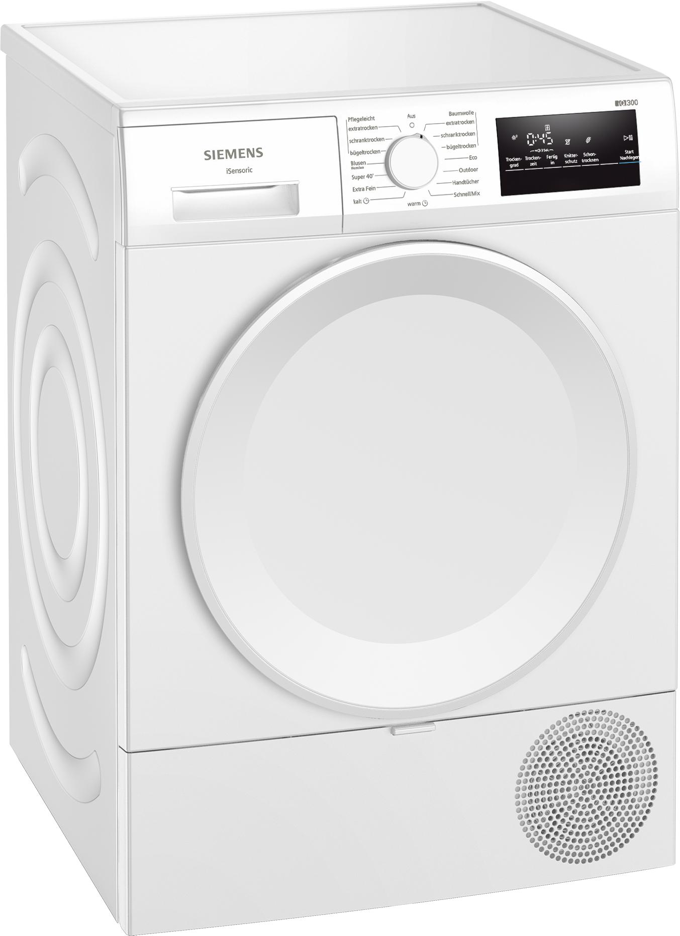 SIEMENS Wärmepumpentrockner "WT43HV04", Energieeffizienz: D (A-G), weiß, B:59,8cm H:84,2cm T:61,3cm, Trockner