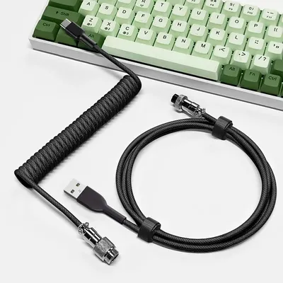 Mechanische Tastatur Spiralkabel Typ C USB Port Draht Aviator Spiralkabel Desktop-Computer Gaming Tastatur Zubehör
