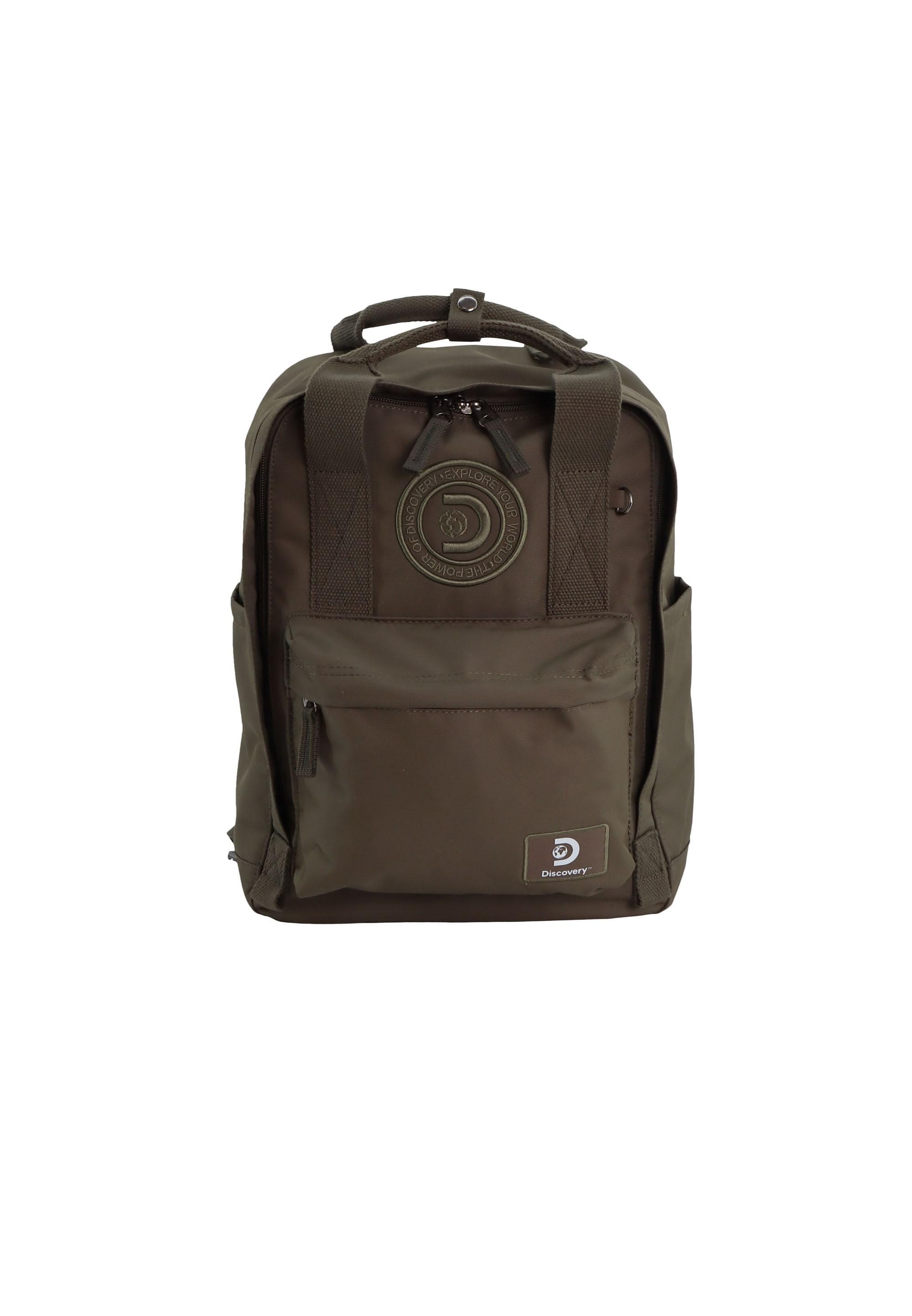 Wanderrucksack DISCOVERY "Cave", Gr. B/H/T: 13cm, grün (khaki), Kunstfaser, Rucksäcke, aus robustem RPET-Polyester